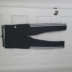 Adidas Blavk and white striped leggings